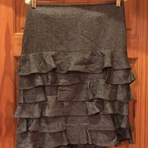 Talbots tweed ruffle shirt